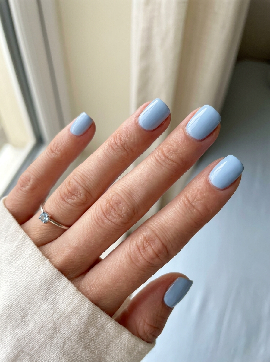 Baby Blue Square Nails als Nägel Square Sommer Inspiration 2026